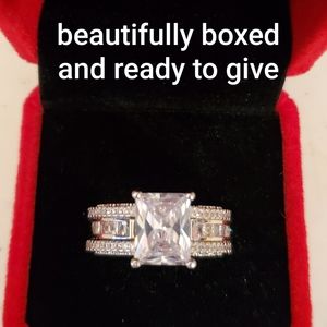 BRAND NEW 2 pc silver ring sz 6